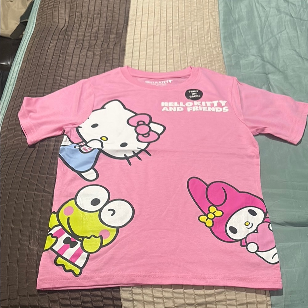 Hello Kitty Pink Short Sleeve Tee with Sanrio Characters